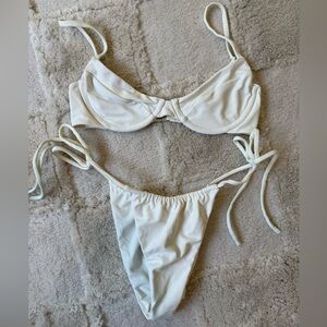 Minimalist Cream Tie-Side Bikini Set
